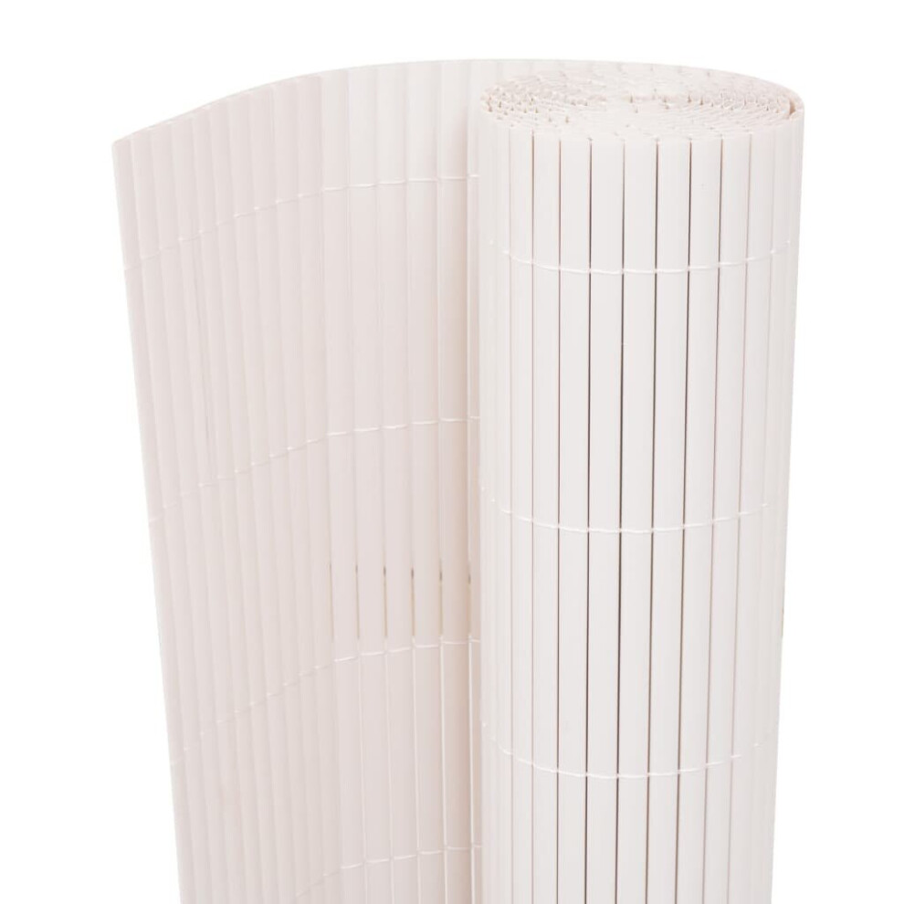 vidaXL Double-Sided Garden Fence 90x500 cm White Privacy Screen Patio Barrier