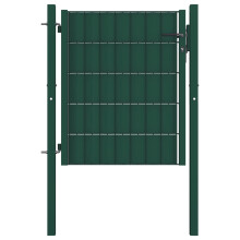 vidaXL hegnslåge PVC og stål 100 x 101 cm grøn