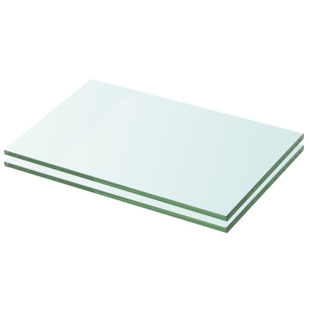 Vidaxl 2X Shelves Panel Glass Clear 20X25cm Sheet Plate Display Room Ledges 8719883873831