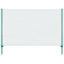 vidaXL Maschendrahtzaun mit Pfosten Stahl 25 x 1,5 m Grün