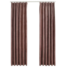 vidaXL 2x Blackout Curtains with Hooks Velvet Antique Pink 140x225cm Drape