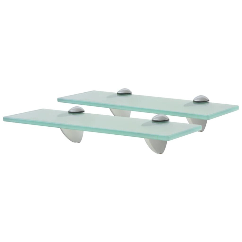Vidaxl 2X Floating Shelves Glass 30X20cm 8Mm Wall Mounted Shelf Display Stand 8719883873565