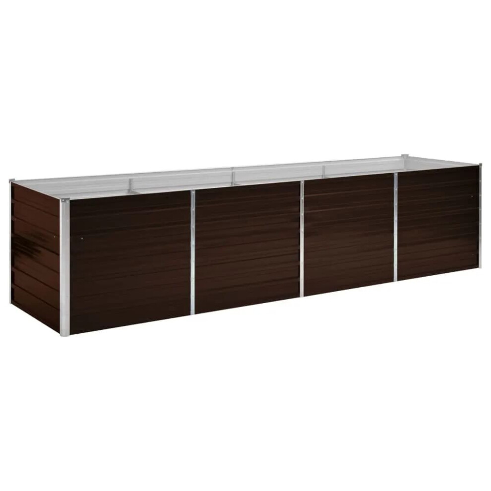vidaXL Garden Raised Bed Brown 320x80x77 cm Galvanised Steel - Image 2