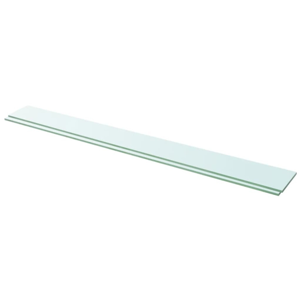 Vidaxl 2X Shelves Panel Glass Clear 110X12cm Sheet Plate Display Room Ledges 8719883874258