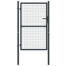 vidaXL Maschen-Gartentor verzinkter Stahl 100 x 200 cm Grau