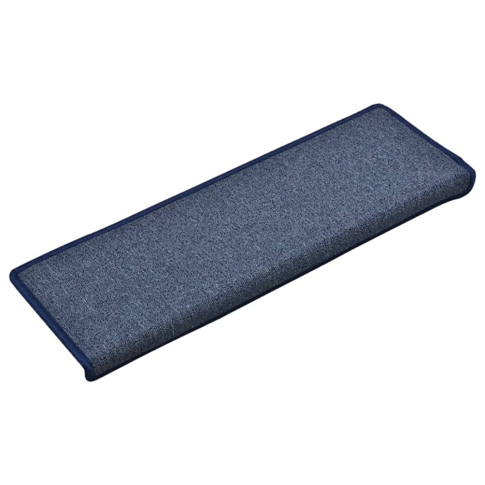 vidaXL Carpet Stair Treads Stair Mat Stair Step Protector Rug 15 pcs Blue