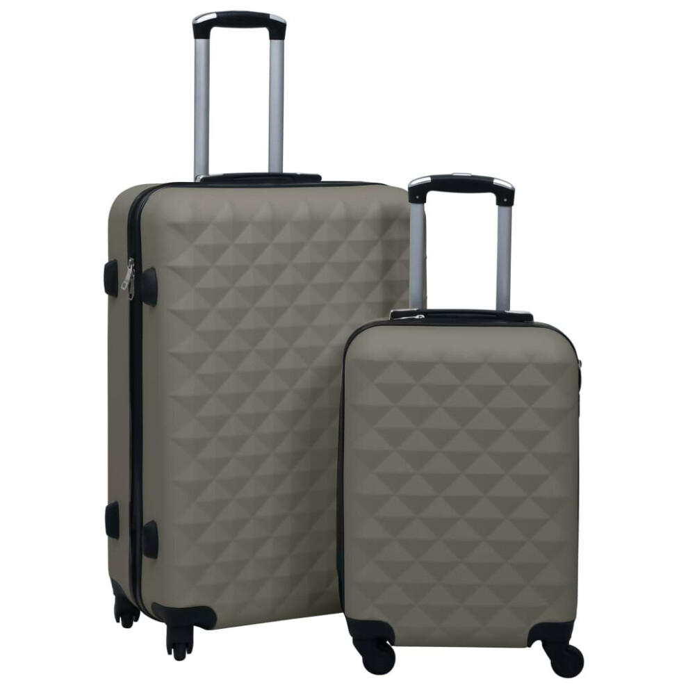 vidaXL 2x Hardcase Trolley Set Anthracite ABS Travel Luggage Bag Suitcase Set