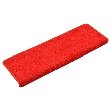 vidaXL Carpet Stair Treads Stair Mat Stair Step Protector Rug Decor 15 pcs Red