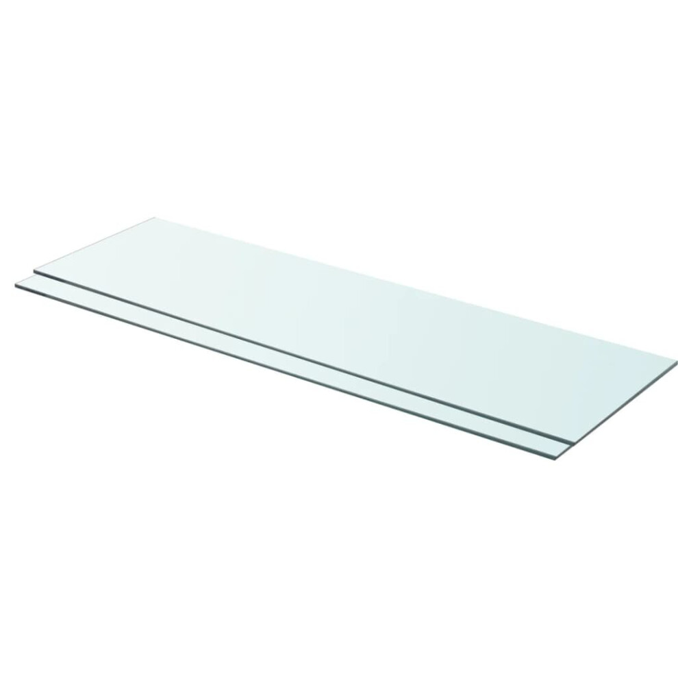 Vidaxl 2X Shelves Panel Glass Clear 90X25cm Sheet Plate Display Room Ledges 8719883874180
