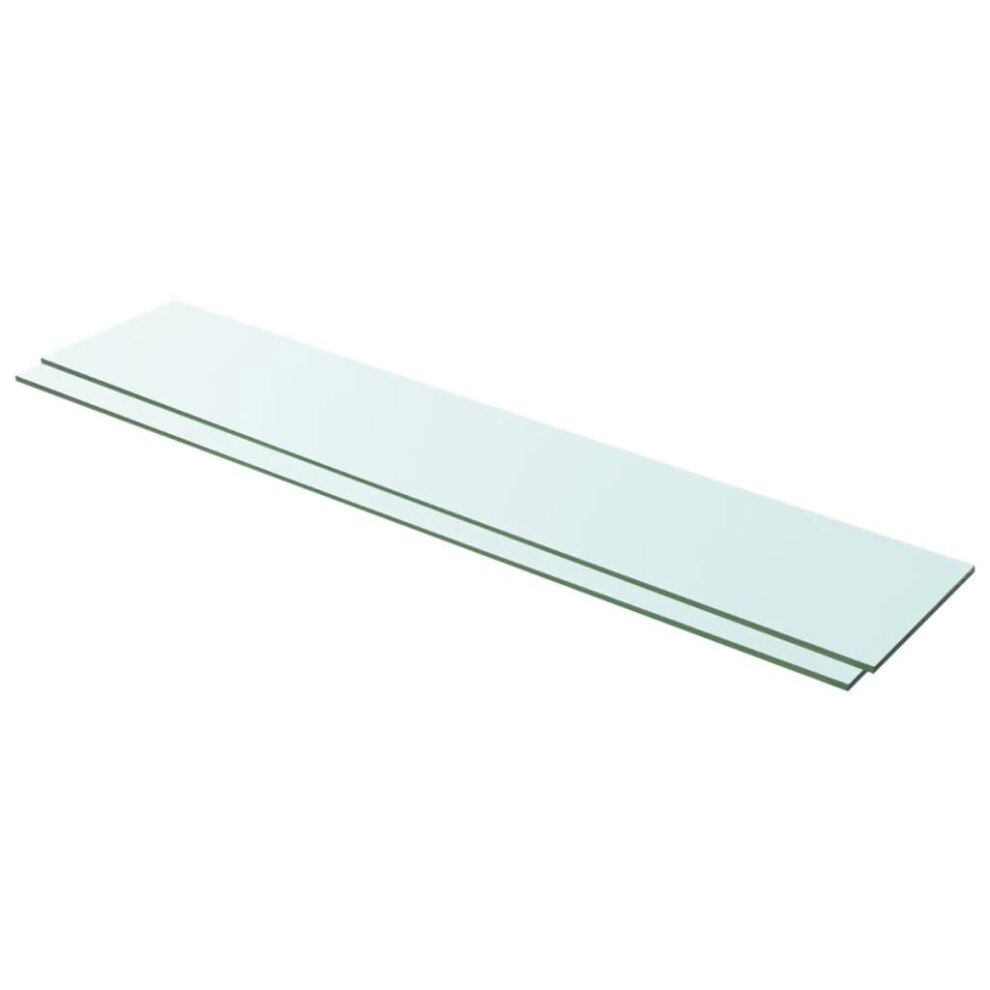 Simply Chosen 4U Vidaxl 2X Shelves Panel Glass Clear 100X20cm Sheet Plate Display Room Ledges