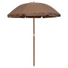 vidaXL Garden Parasol with Steel Pole Sunshade Outdoor Umbrella Canopy Taupe
