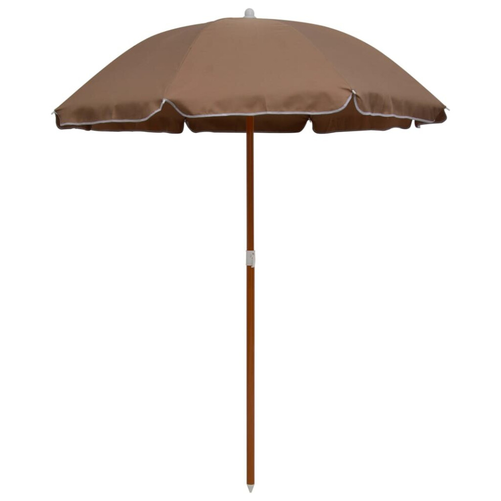 Vidaxl Garden Parasol With Steel Pole Sunshade Outdoor Umbrella Canopy Taupe