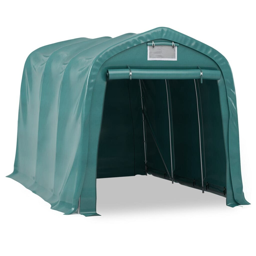 vidaXL Garage Tent PVC Green Outdoor Canopy Carport Gazebo Vehicle Tool Shed