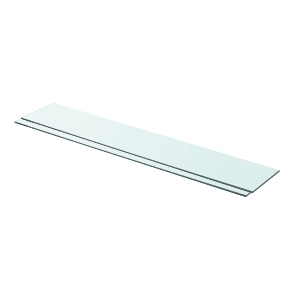 Vidaxl 2X Shelves Panel Glass Clear 90X15cm Sheet Plate Display Room Ledges 8719883874166