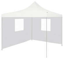 vidaXL Professional Folding Party Tent 2 Sidewalls Steel White 2x2m Canopy
