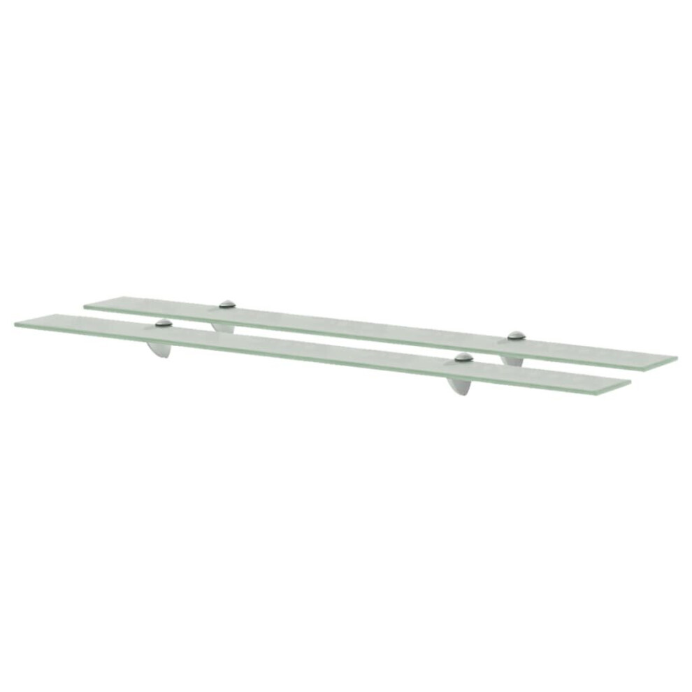 Vidaxl 2X Floating Shelves Glass 100X20cm 8Mm Wall Mounted Shelf Display Stand 8719883873794