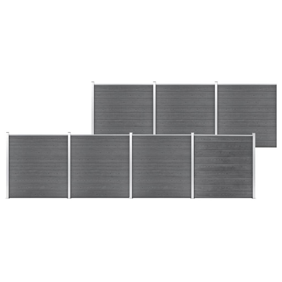 Vidaxl Garden Fence Wpc 1218X186cm Grey Outdoor Patio Privacy Barrier Screen 8719883908779