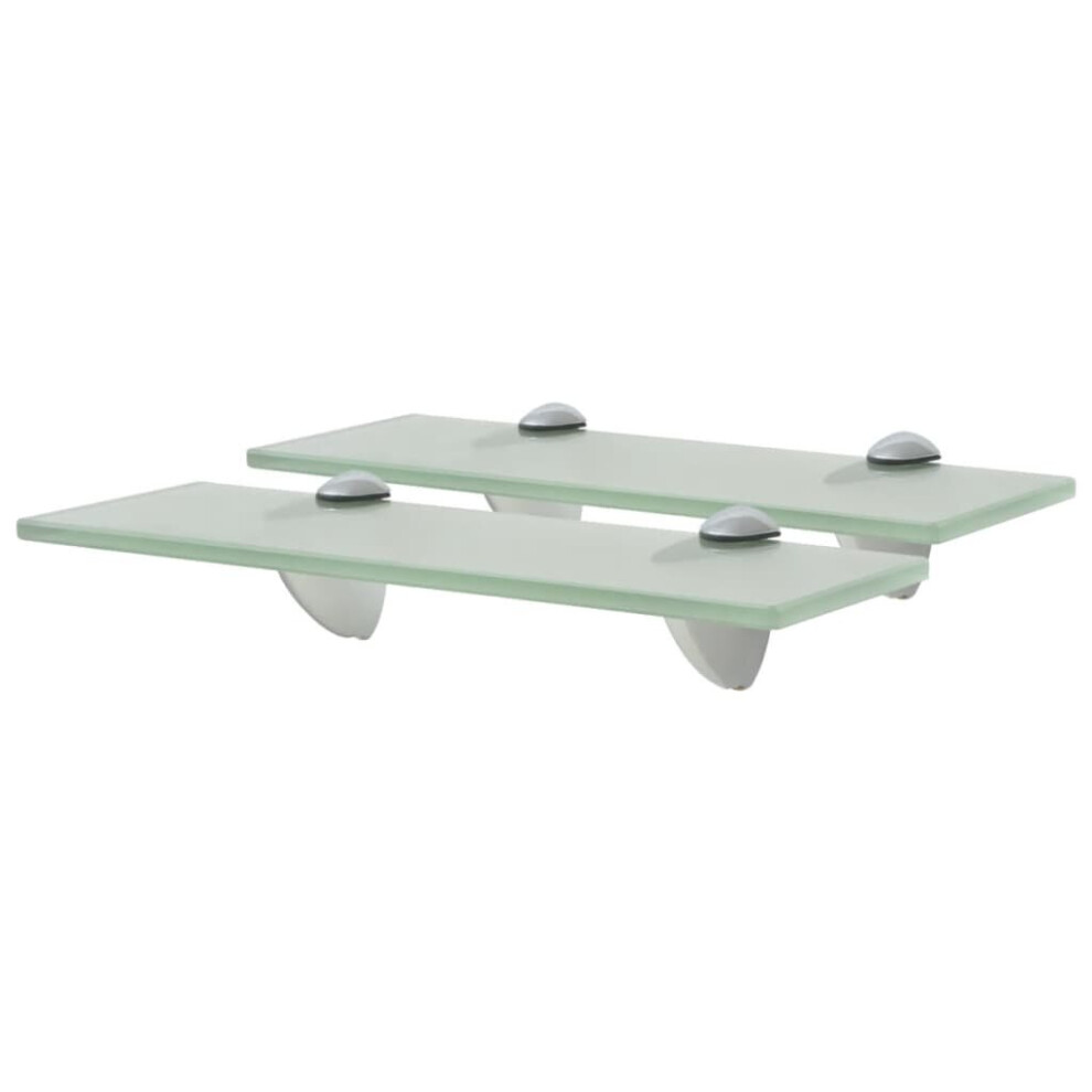 Vidaxl 2X Floating Shelves Glass 30X10cm 8Mm Wall Mounted Shelf Display Stand 8719883873480
