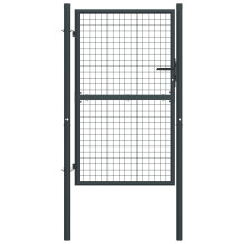 vidaXL Maschen-Gartentor verzinkter Stahl 100 x 150 cm Grau