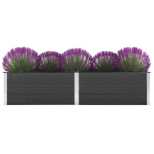 vidaXL Garden Raised Bed WPC 250x50x54 cm Grey - Weather-Resistant Flower Box 49057