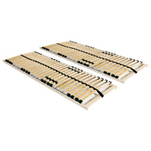 vidaXL 2x Slatted Bed Bases with 28 Slats 7 Zones 80x200cm Adjustable Bed Slat