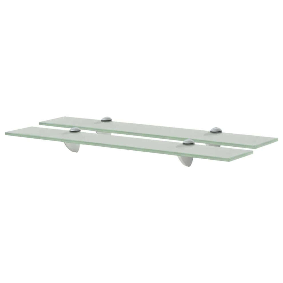 vidaXL Floating Shelves - 2 pcs - Glass - 60x10 cm - 8mm Thick - Clear - Image 2