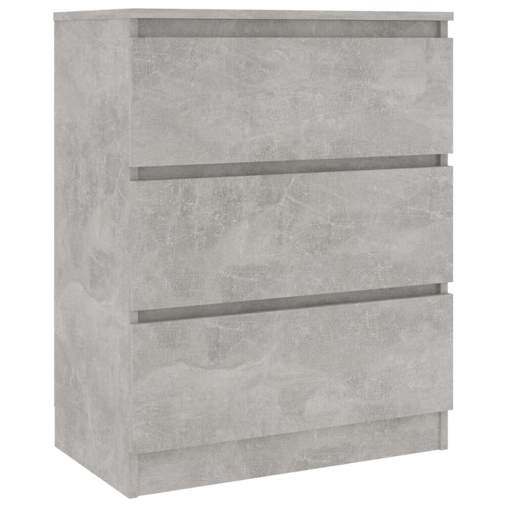 vidaXL Sideboard Concrete Grey Engineered Wood Storage Drawer Side Cabinet