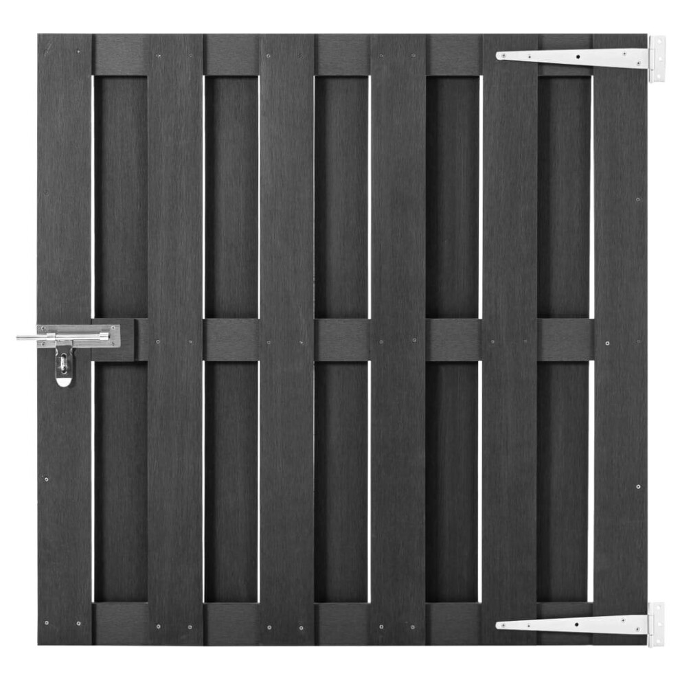 vidaXL Garden Gate WPC 100x100cm Grey Entrance Driveway Bonanza Fence Door