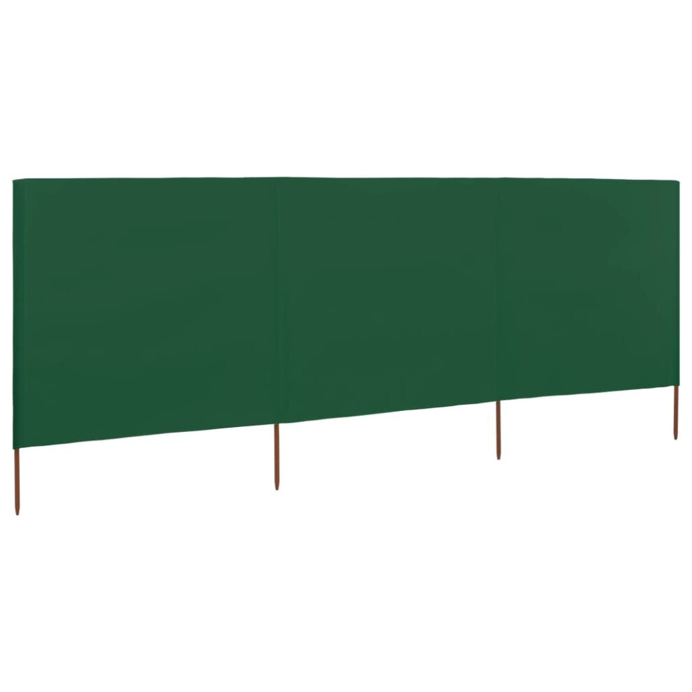vidaXL 3-panel Wind Screen Fabric Green Camping Windbreaker Privacy Shelter