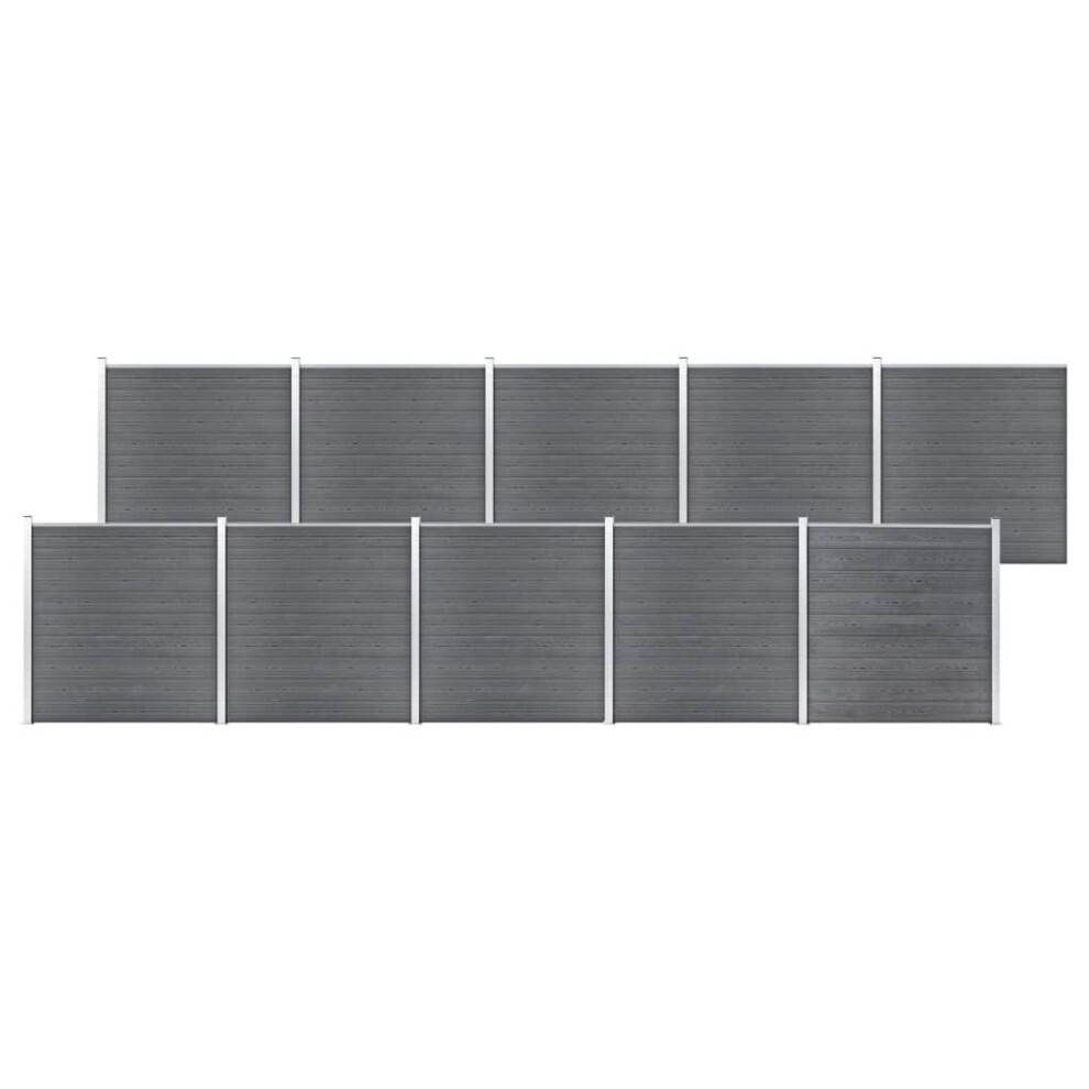 Vidaxl Garden Fence Wpc 1737X186cm Grey Outdoor Patio Privacy Barrier Screen 8719883908809