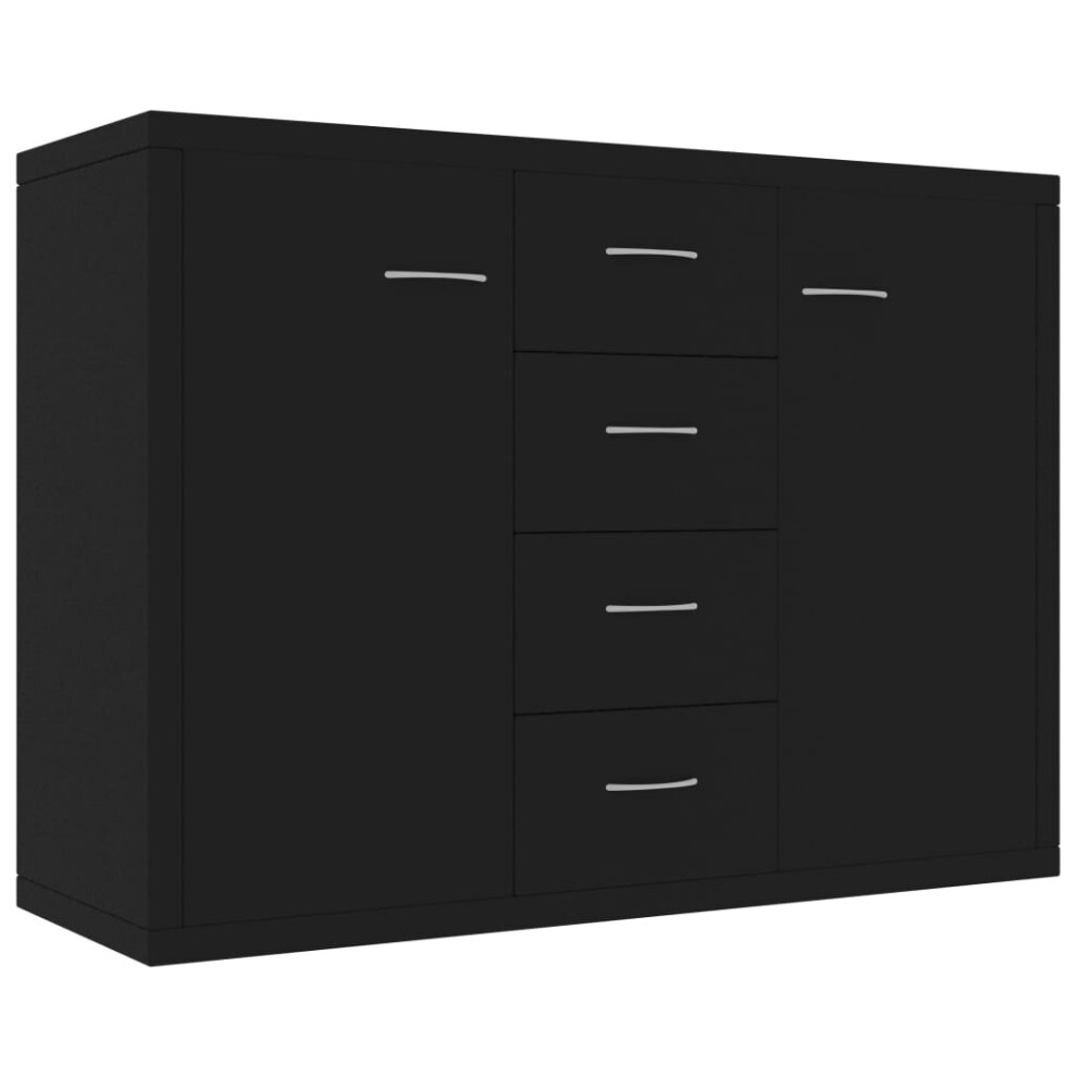 vidaXL Sideboard Black Engineered Wood Storage Cabinet Home Organiser Buffet