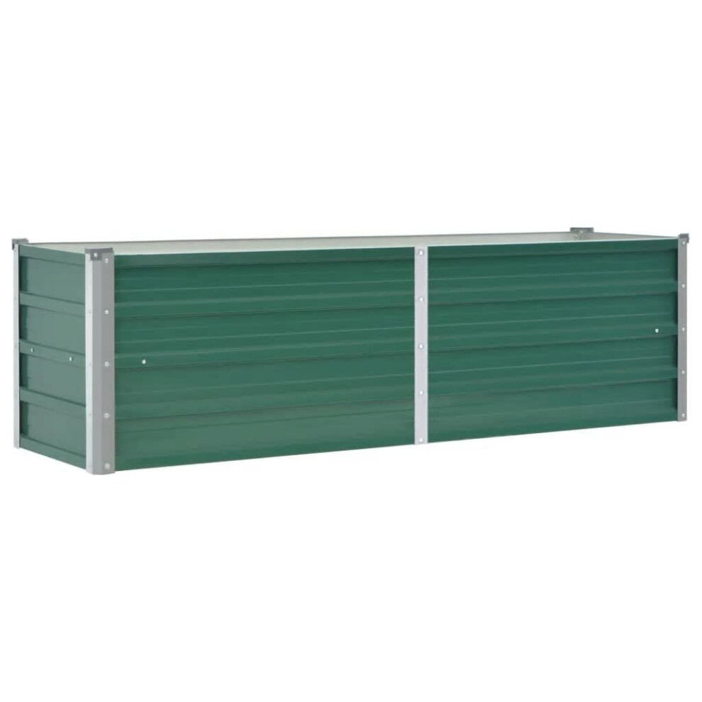 vidaXL Garden Raised Bed Galvanised Steel 160x40x45cm Green Plant Raised Bed