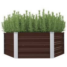 vidaXL højbedspotte brun 129x129x46 cm stål