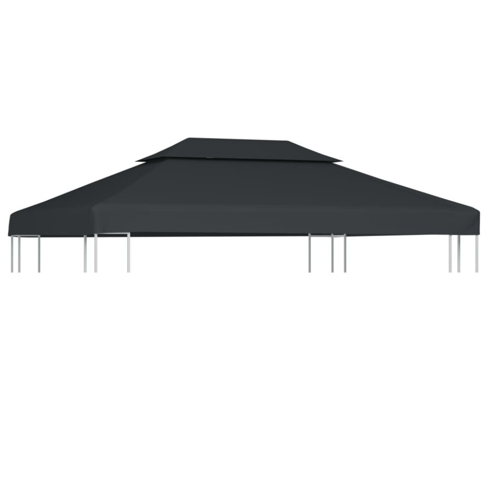 vidaXL 2-Tier Gazebo Top Cover 310g/m² 4x3m Anthracite Roof Replacement Tent