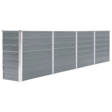 vidaXL Raised Garden Bed 320x40x77cm Galvanised Steel Grey Outdoor Planter