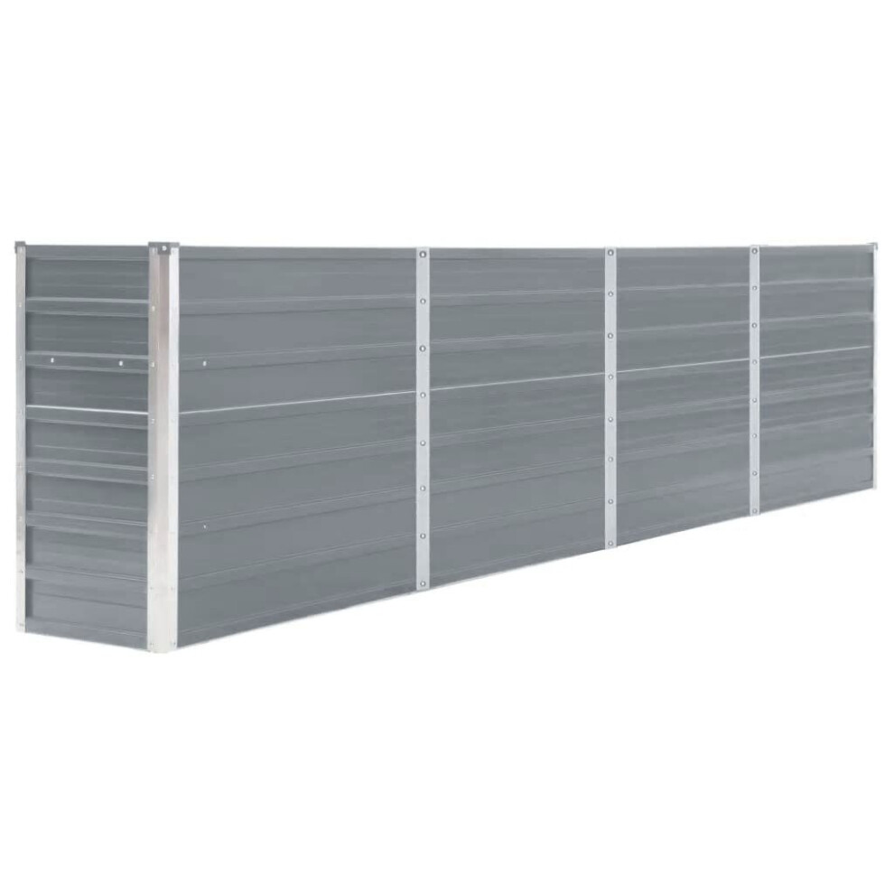 Vidaxl Raised Garden Bed 320X40x77cm Galvanised Steel Grey Outdoor Planter