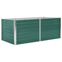 vidaXL Raised Garden Bed 160x80x45cm Galvanised Steel Green Patio Planter Pot