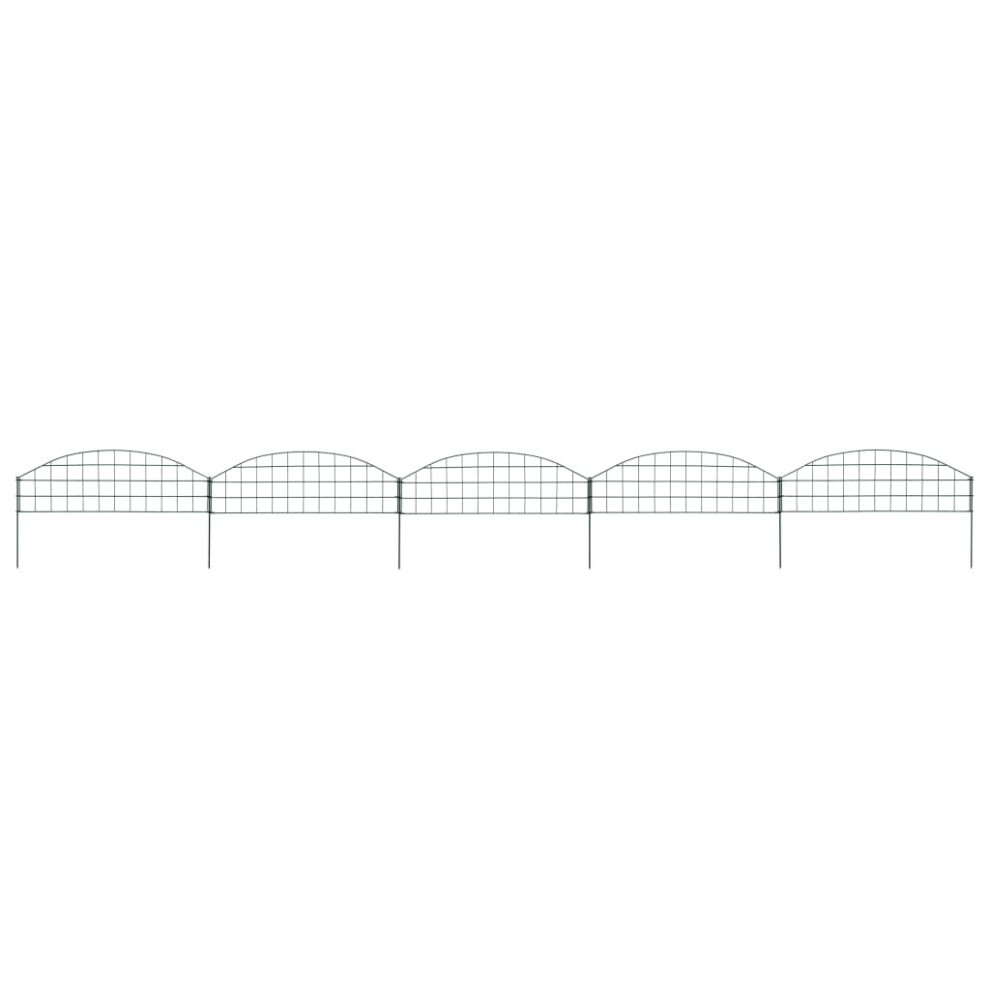 Vidaxl Arched Garden Fence Set 77.3X26cm Green Garden Barrier Border Edging 8719883785769