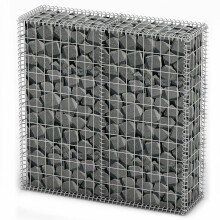 vidaXL gabionkurv med låg galvaniseret tråd 100x100x30 cm