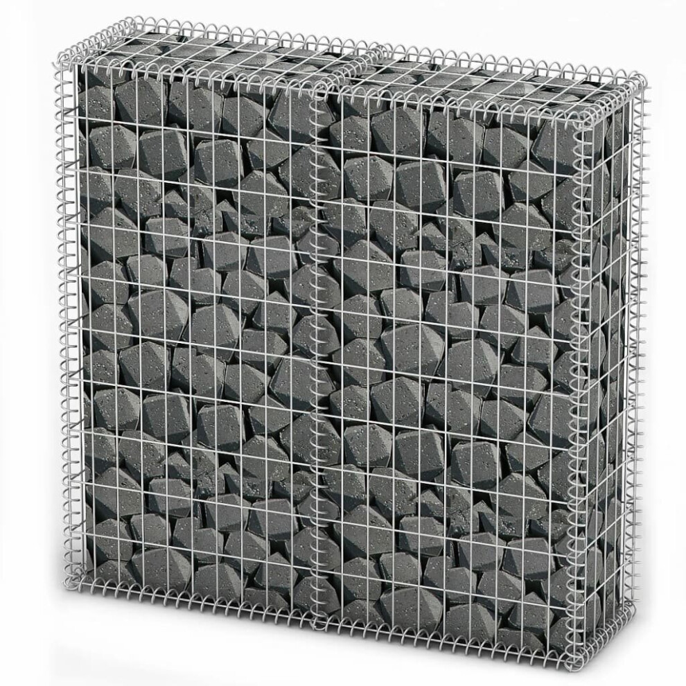 Vidaxl Gabion Basket With Lid Galvanized Wire 100X100x30cm Retaining Wall 8718475875550