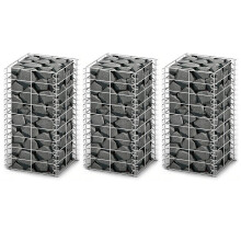 vidaXL 3 Piece Gabion Set Galvanised Wire Basket Cage Gravity Retaining Walls