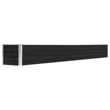 vidaXL Garden Raised Bed Galvanised Steel 320x40x45 cm, Anthracite, Open Bottom - 47055
