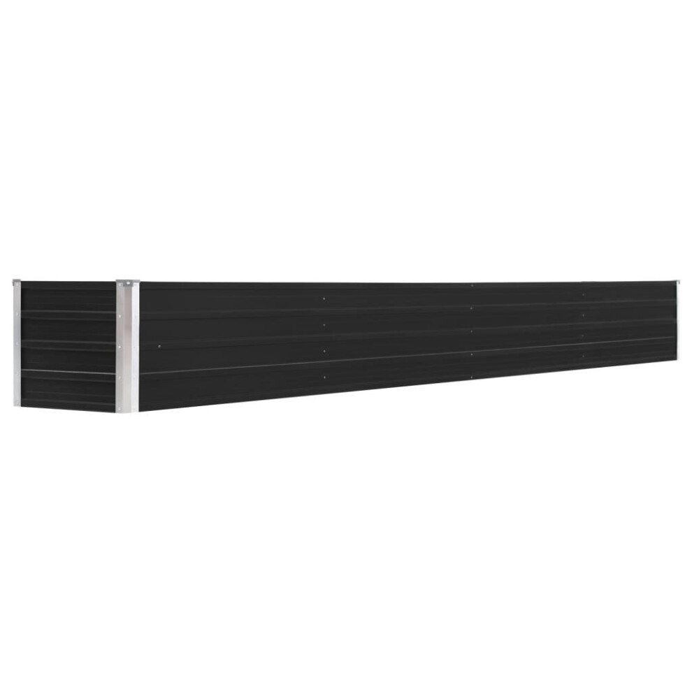 vidaXL Garden Raised Bed Galvanised Steel 320x40x45cm Anthracite Grow Planter