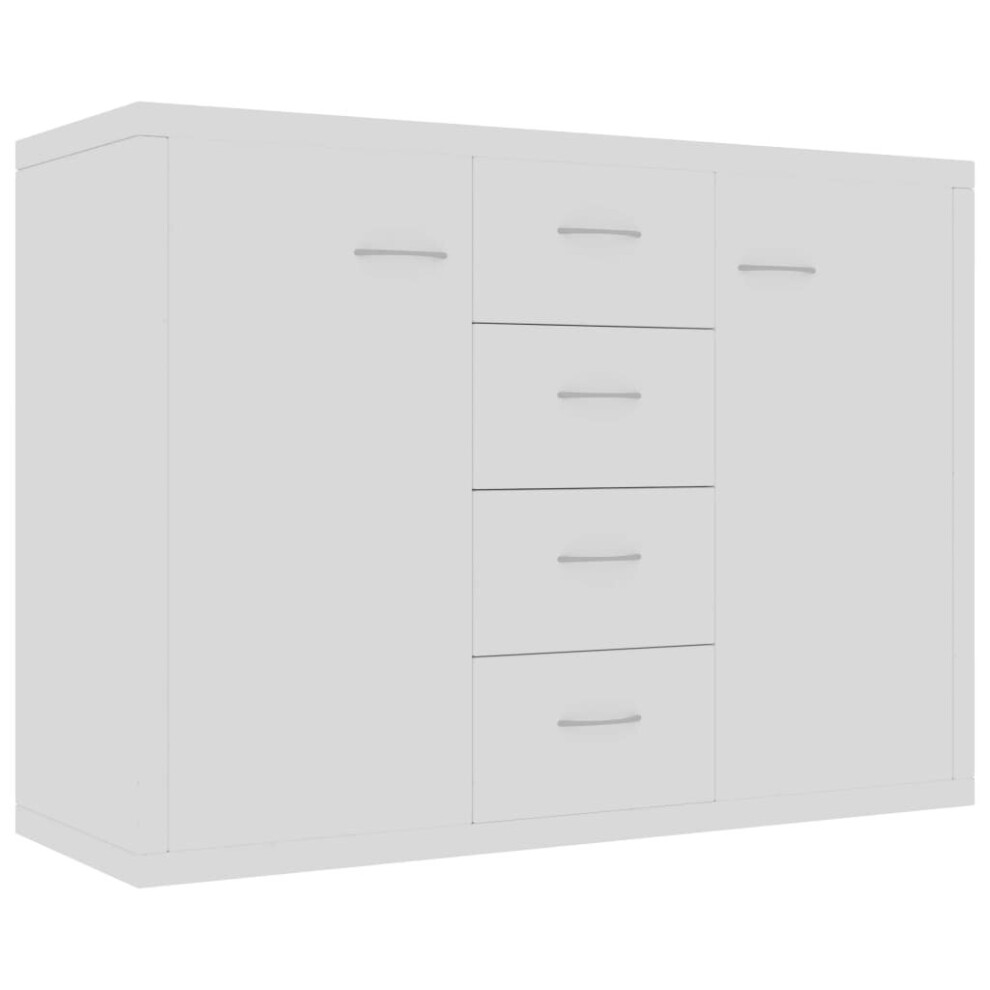 Vidaxl Sideboard White Engineered Wood Storage Cabinet Home Organiser Buffet