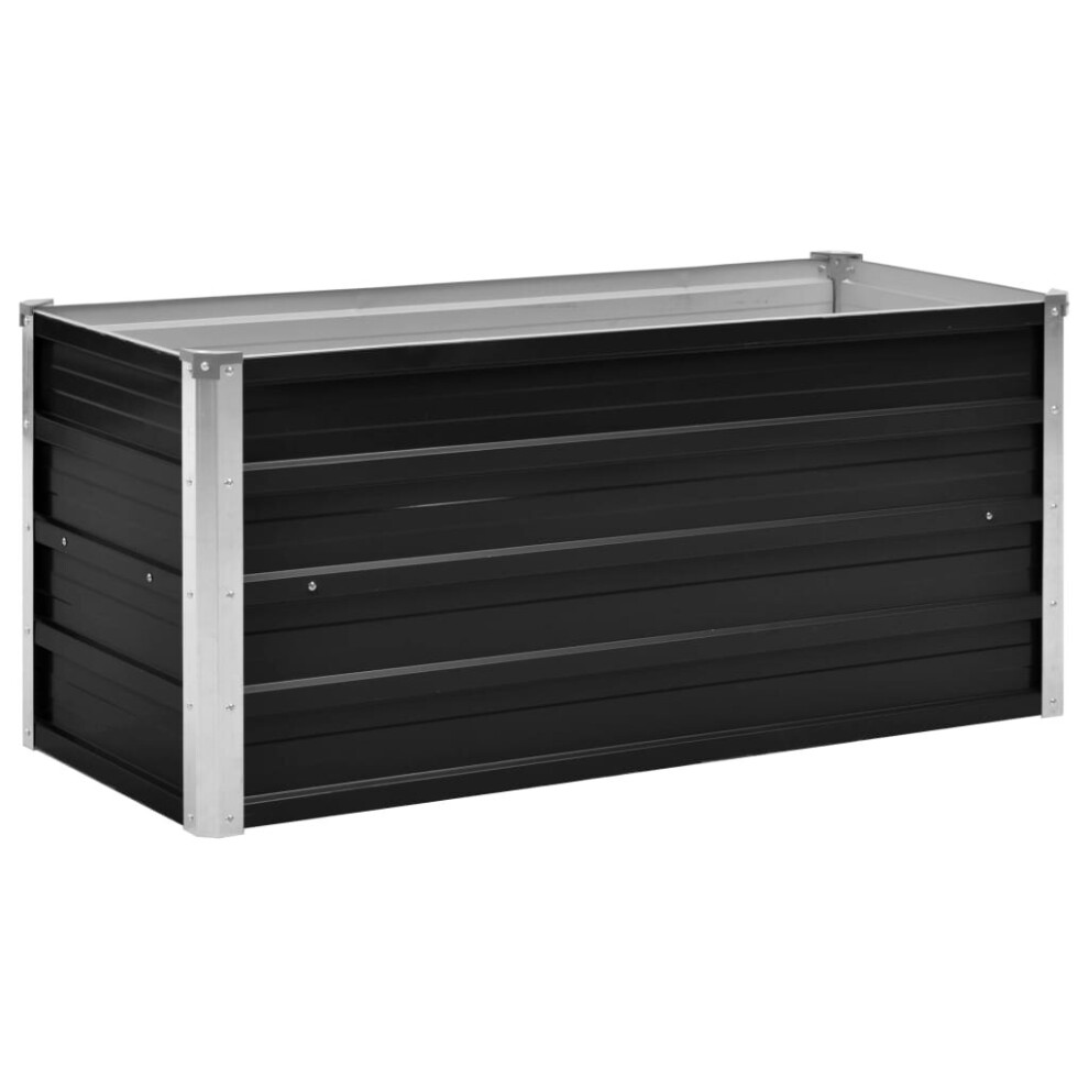 vidaXL Garden Raised Bed Anthracite 100x40x45cm Galvanised Steel Planter Pot