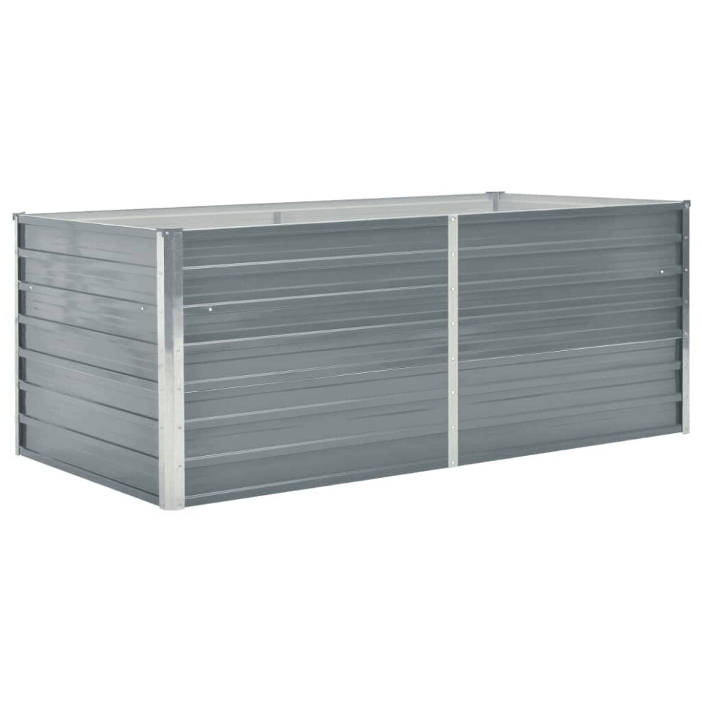Vidaxl Raised Garden Bed 160X80x45cm Galvanised Steel Grey Patio Planter Pot