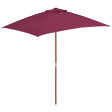 vidaXL haveparasol på træstang, 150 x 200 cm, bordeaux