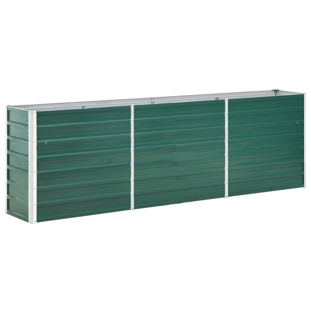 Vidaxl Garden Raised Bed 240X40x77 Cm – Galvanised Steel Green Planter Box, Open Bottom (47041)