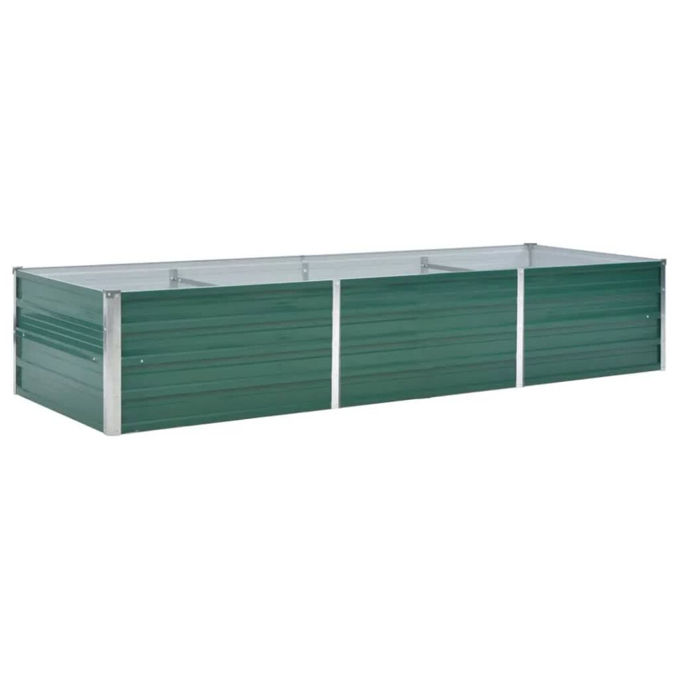 vidaXL Garden Raised Bed Galvanised Steel 240x80x45cm Green Flower Raised Bed