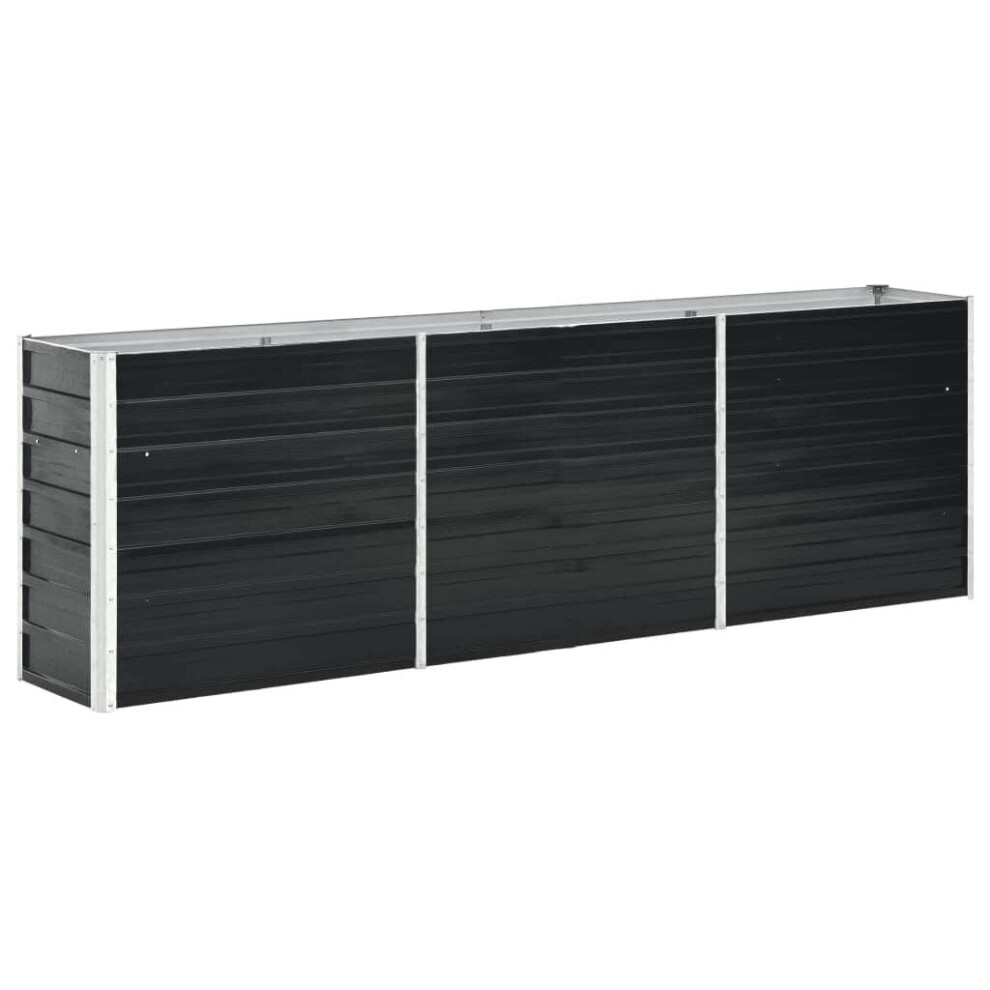 Vidaxl Garden Raised Bed Galvanised Steel Outdoor Patio Planter Pot Anthracite